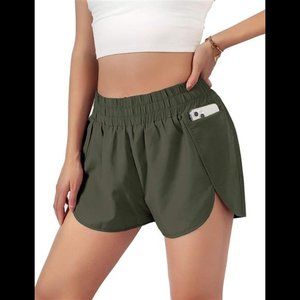 Women's Quick-Dry Running Shorts Workout Sport Layer Active Shorts Pockets 1.75"
